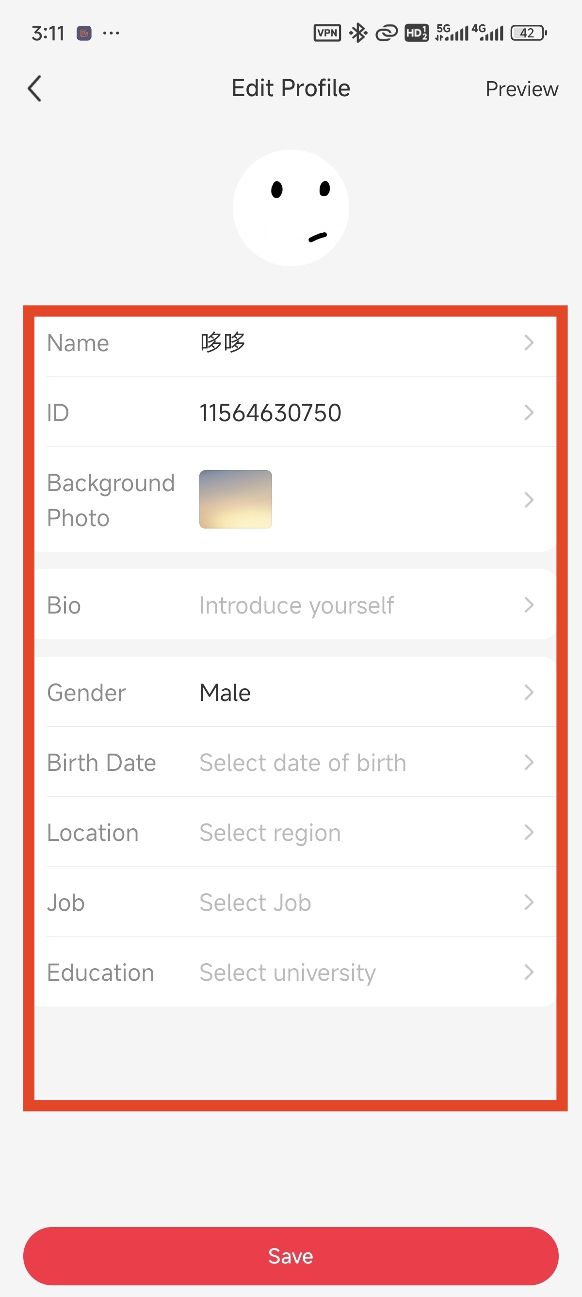 Edit profile